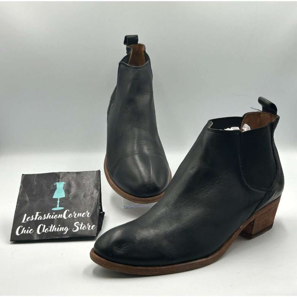 Frye Women's Black Leather Carson Chelsea Pull On Ankle Boots Size 9.5M 3250 - Picture 11 of 16